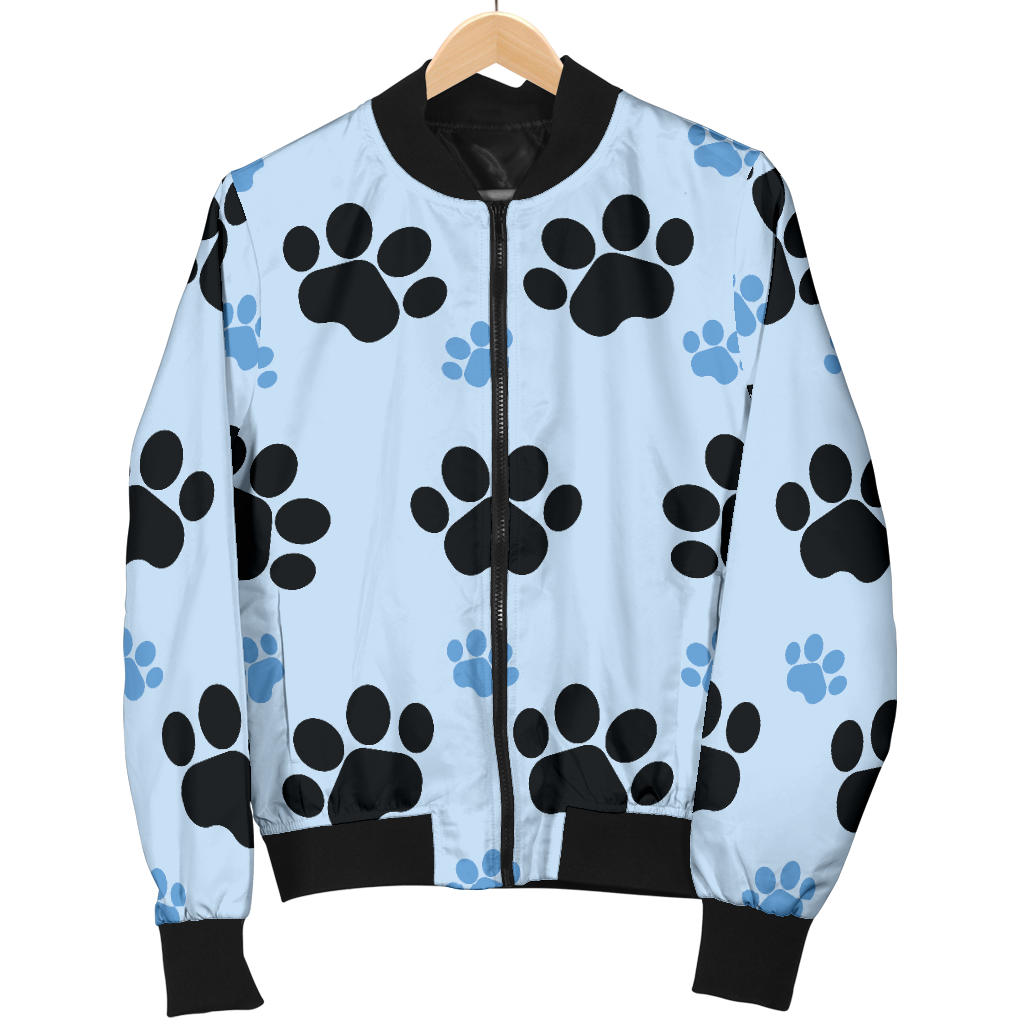 Paw Pattern Print Design A04 Men Bomber Jacket