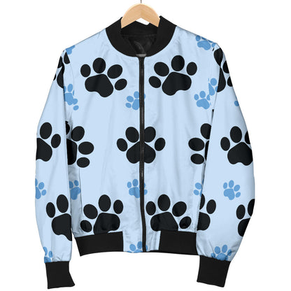 Paw Pattern Print Design A04 Men Bomber Jacket