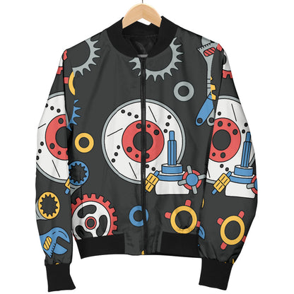 Mechanic Pattern Print Design 01 Men Bomber Jacket