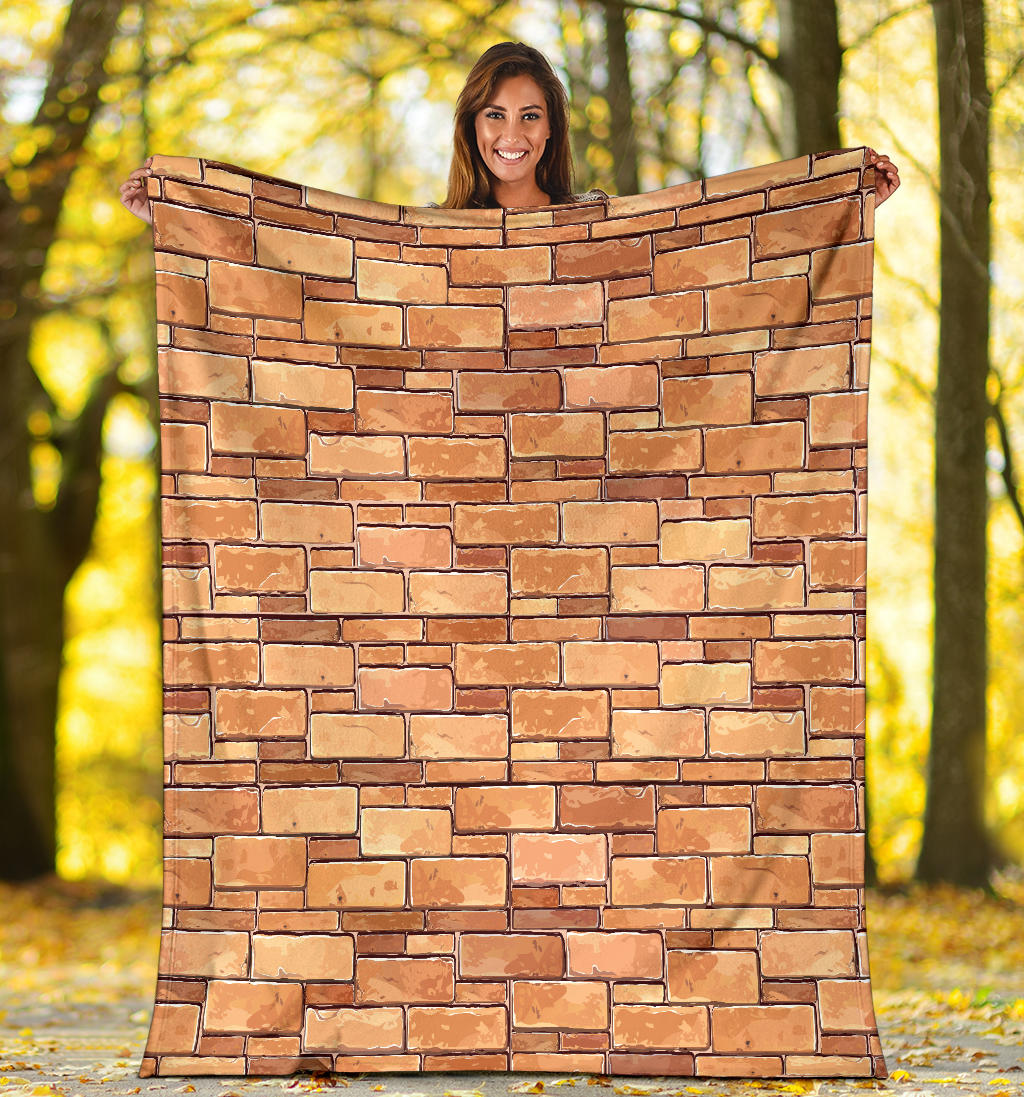 Brick Pattern Print Design 01 Premium Blanket