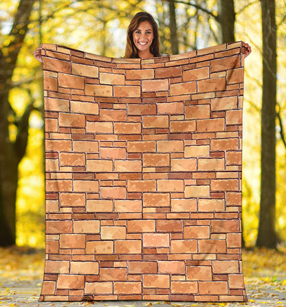 Brick Pattern Print Design 01 Premium Blanket