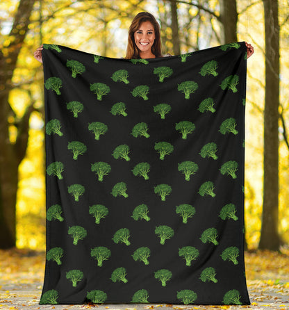 Broccoli Pattern Print Design 04 Premium Blanket
