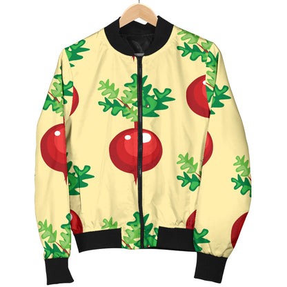 Radish Pattern Print Design A02 Men Bomber Jacket