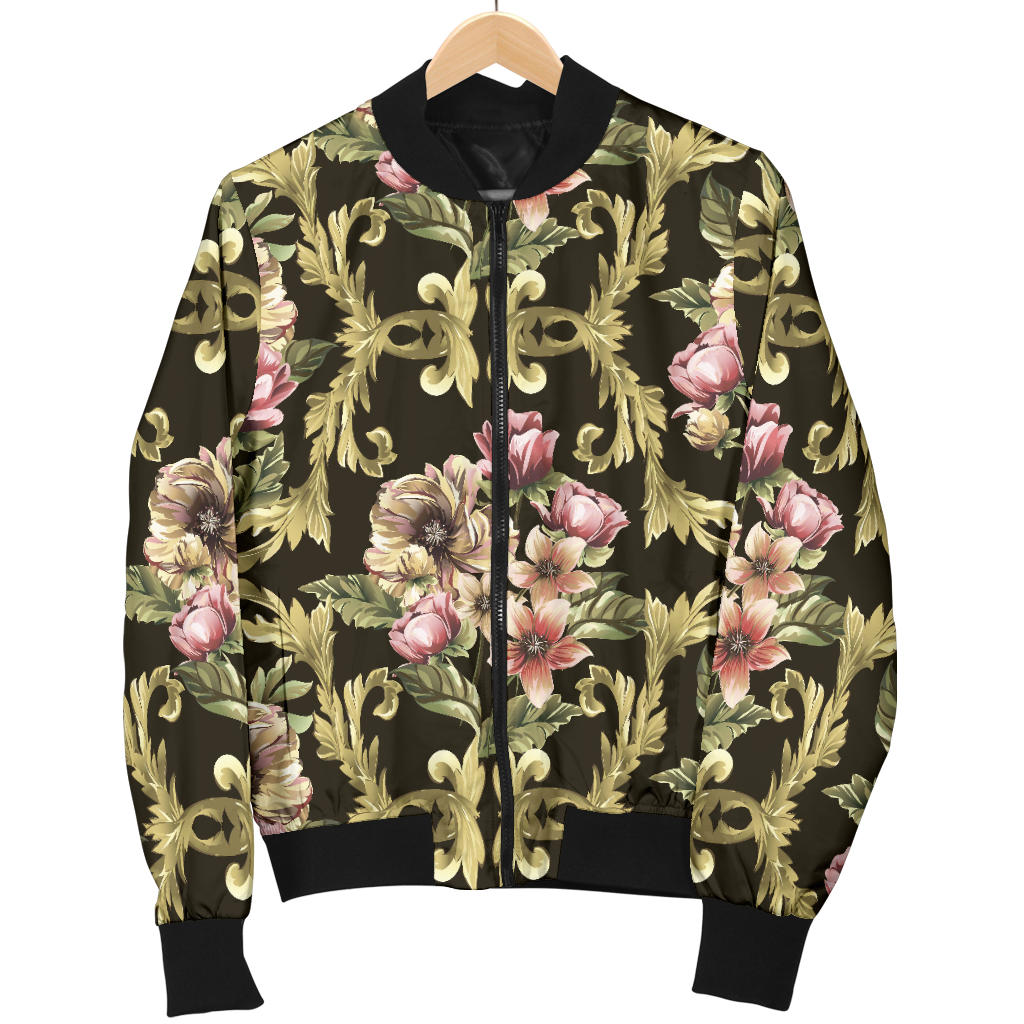 Baroque Pattern Print Design 02 Men Bomber Jacket