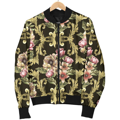 Baroque Pattern Print Design 02 Men Bomber Jacket