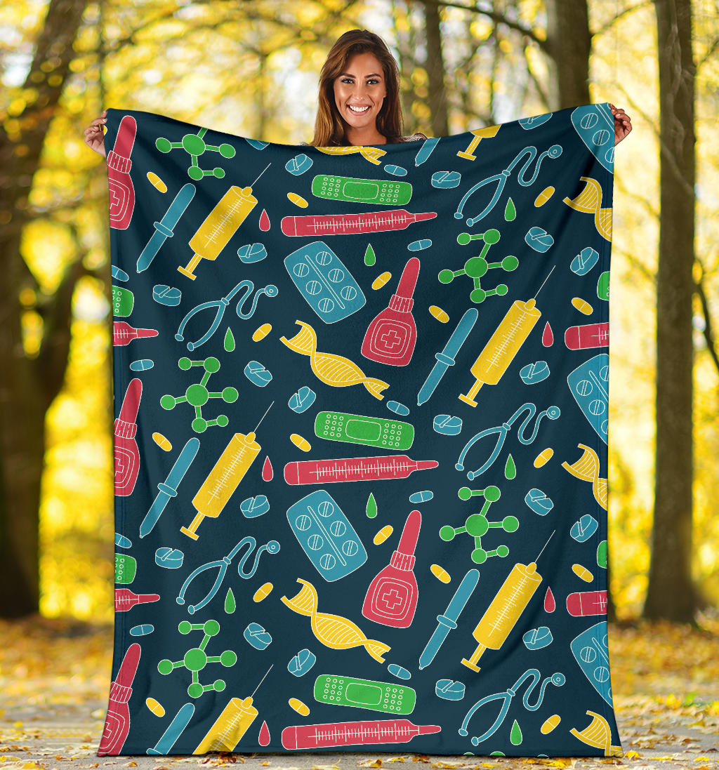 Phlebotomist Pattern Print Design A03 Premium Blanket