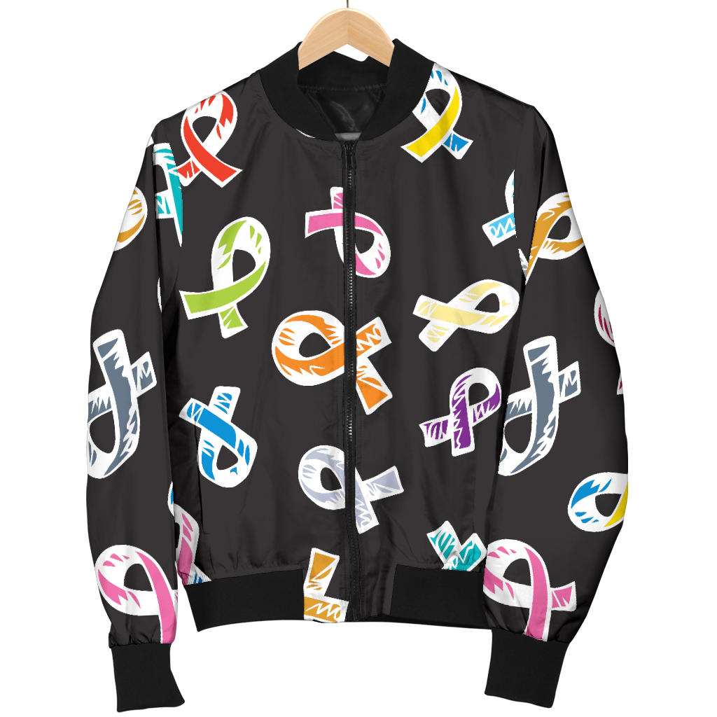 Cancer Awareness Pattern Print Design 02 Men Bomber Jacket