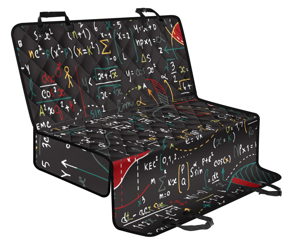 Math Pattern Print Design 04 Rear Dog Car Seat Cover Hammock