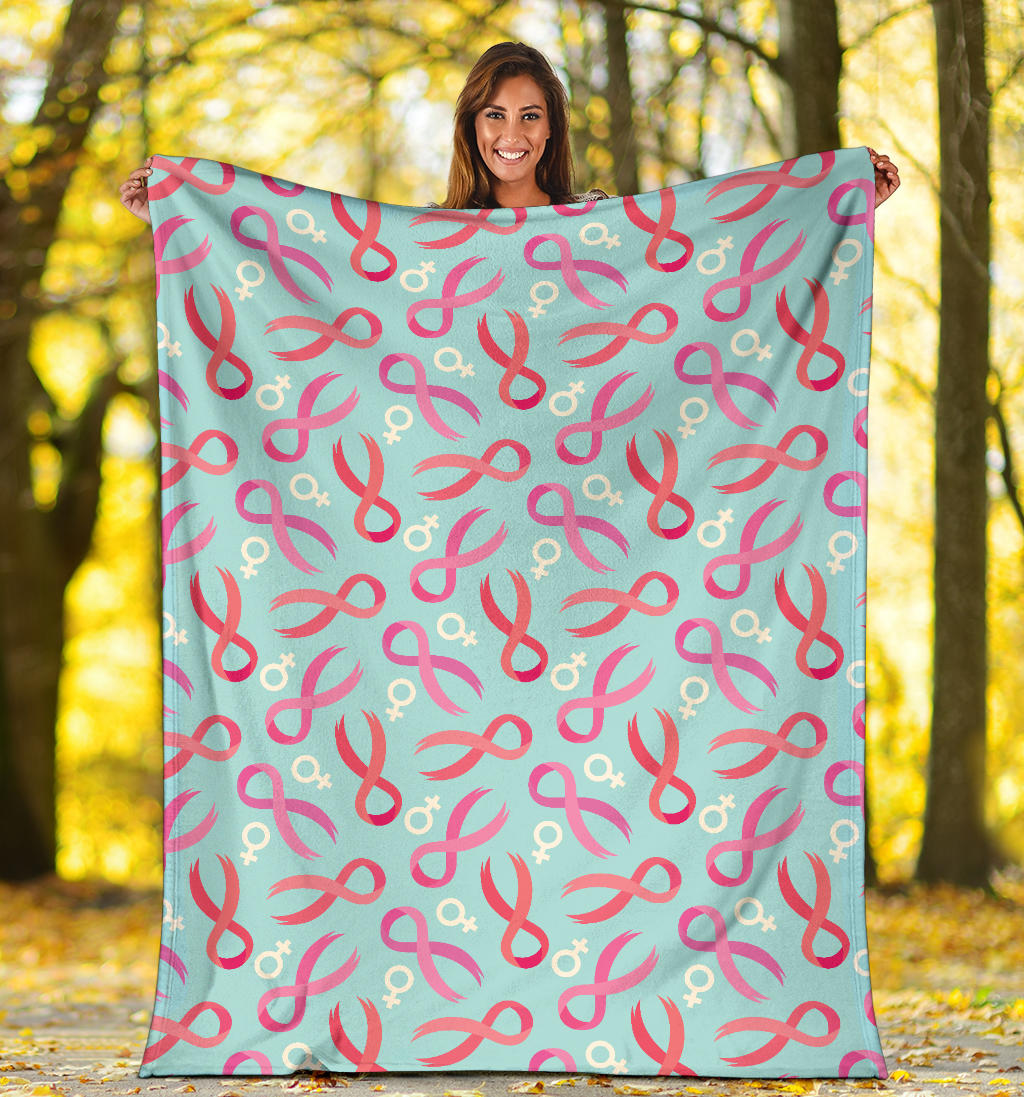 Breast cancer Pattern Print Design 03 Premium Blanket
