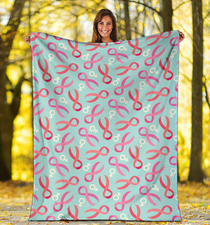 Breast cancer Pattern Print Design 03 Premium Blanket