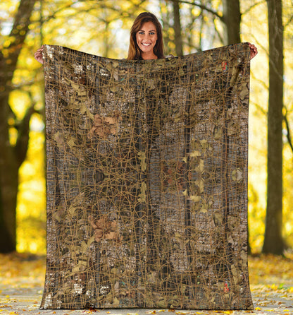 Camouflage Realtree Pattern Print Design 01 Premium Blanket