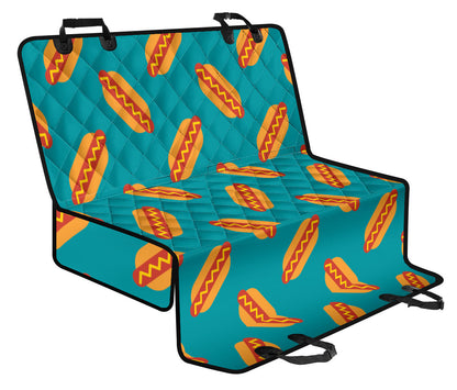 Hot Dog Pattern Print Design 03 Rear Dog Car Seat Cover Hammock