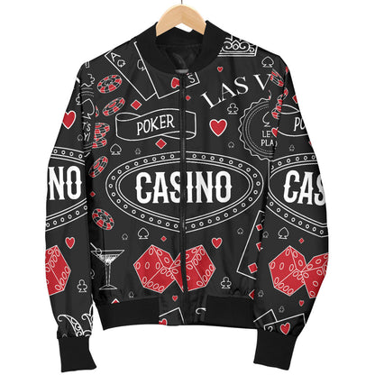 Casino Pattern Print Design 04 Men Bomber Jacket