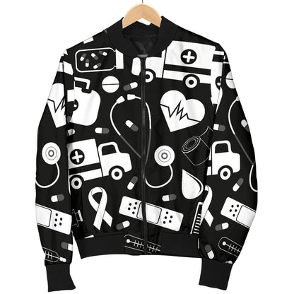 Medical Pattern Print Design 01 Men Bomber Jacket