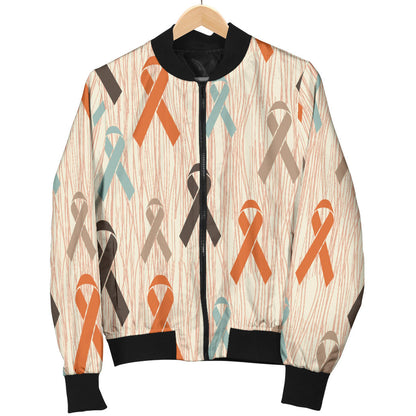 Cancer Awareness Pattern Print Design 01 Men Bomber Jacket