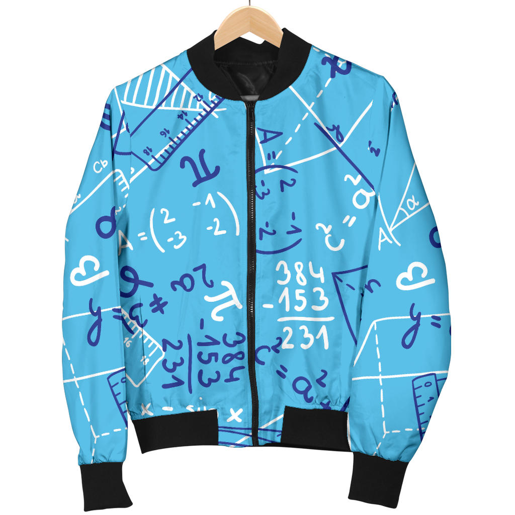 Math Pattern Print Design 02 Men Bomber Jacket