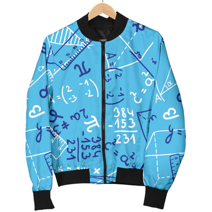 Math Pattern Print Design 02 Men Bomber Jacket