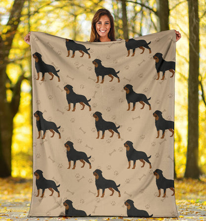 Rottweiler Pattern Print Design A01 Premium Blanket
