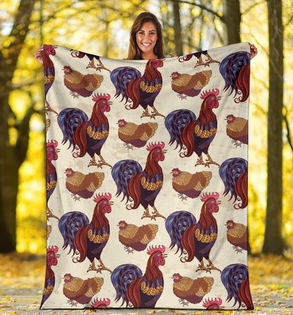 Rooster Pattern Print Design A03 Premium Blanket