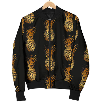 Pineapple Pattern Print Design A02 Men Bomber Jacket