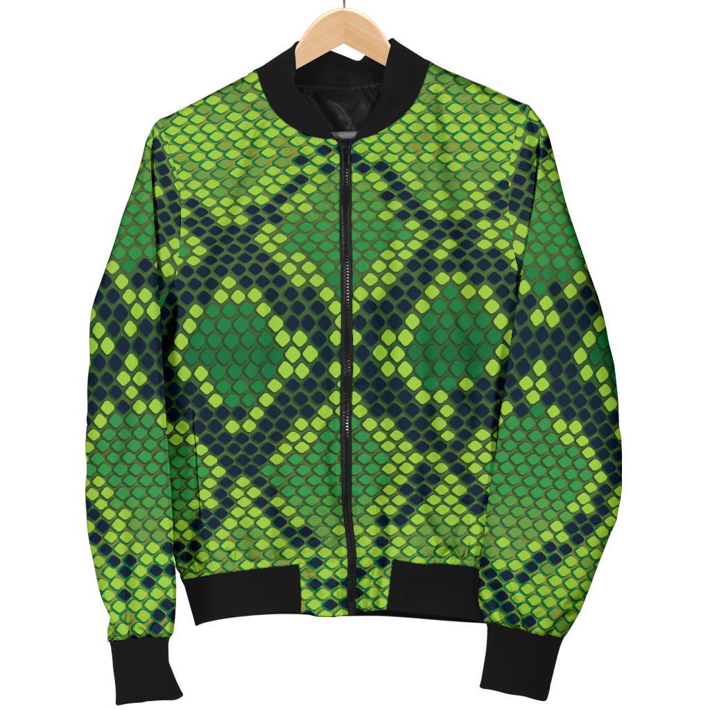 Python Green Pattern Print Design A01 Men Bomber Jacket