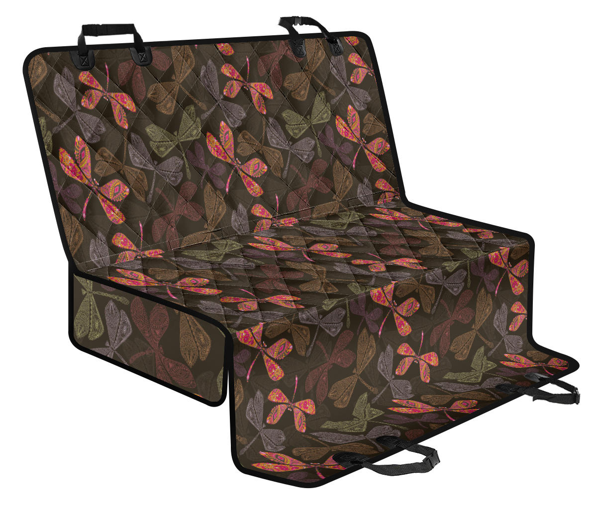 Dragonfly Pattern Print Design 02 Rear Dog Car Seat Cover Hammock