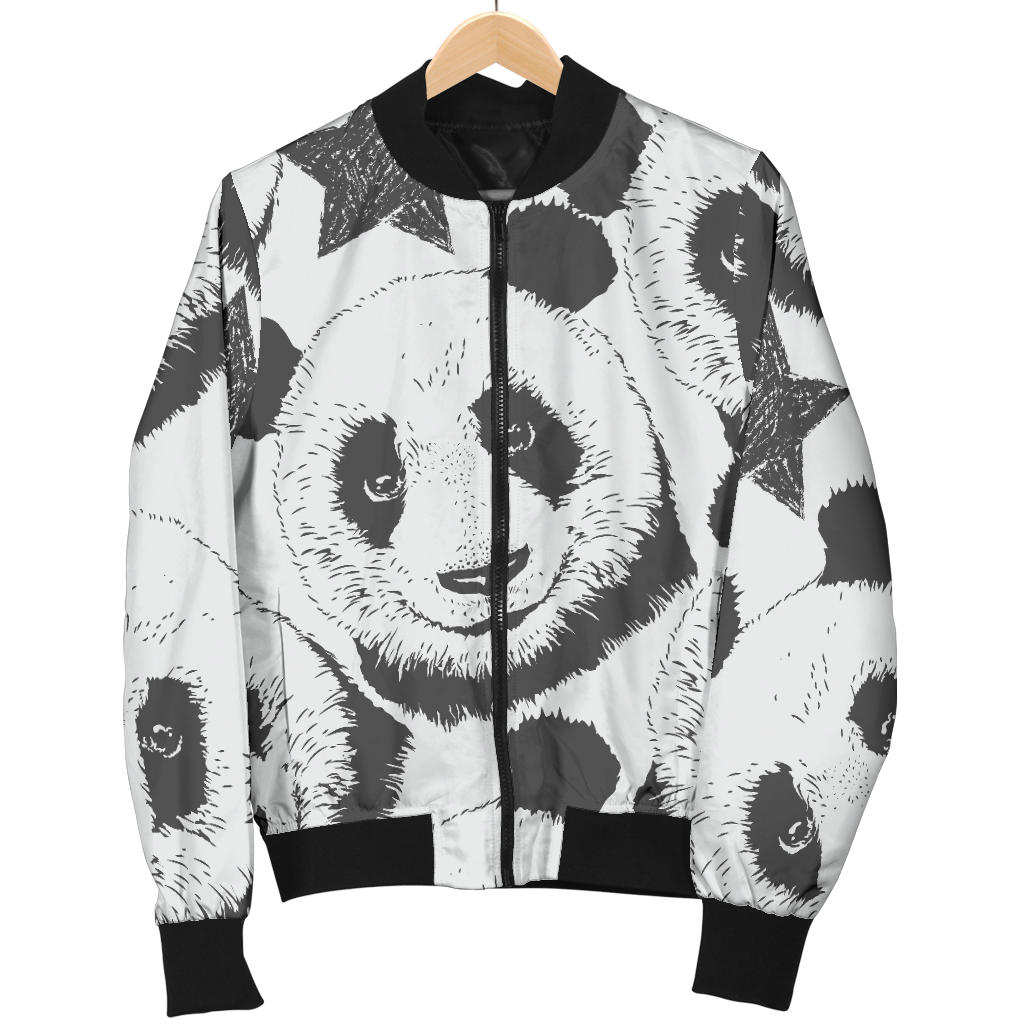 Panda Pattern Print Design A02 Men Bomber Jacket