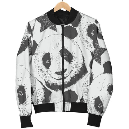Panda Pattern Print Design A02 Men Bomber Jacket