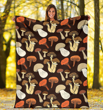Mushroom Pattern Print Design A05 Premium Blanket