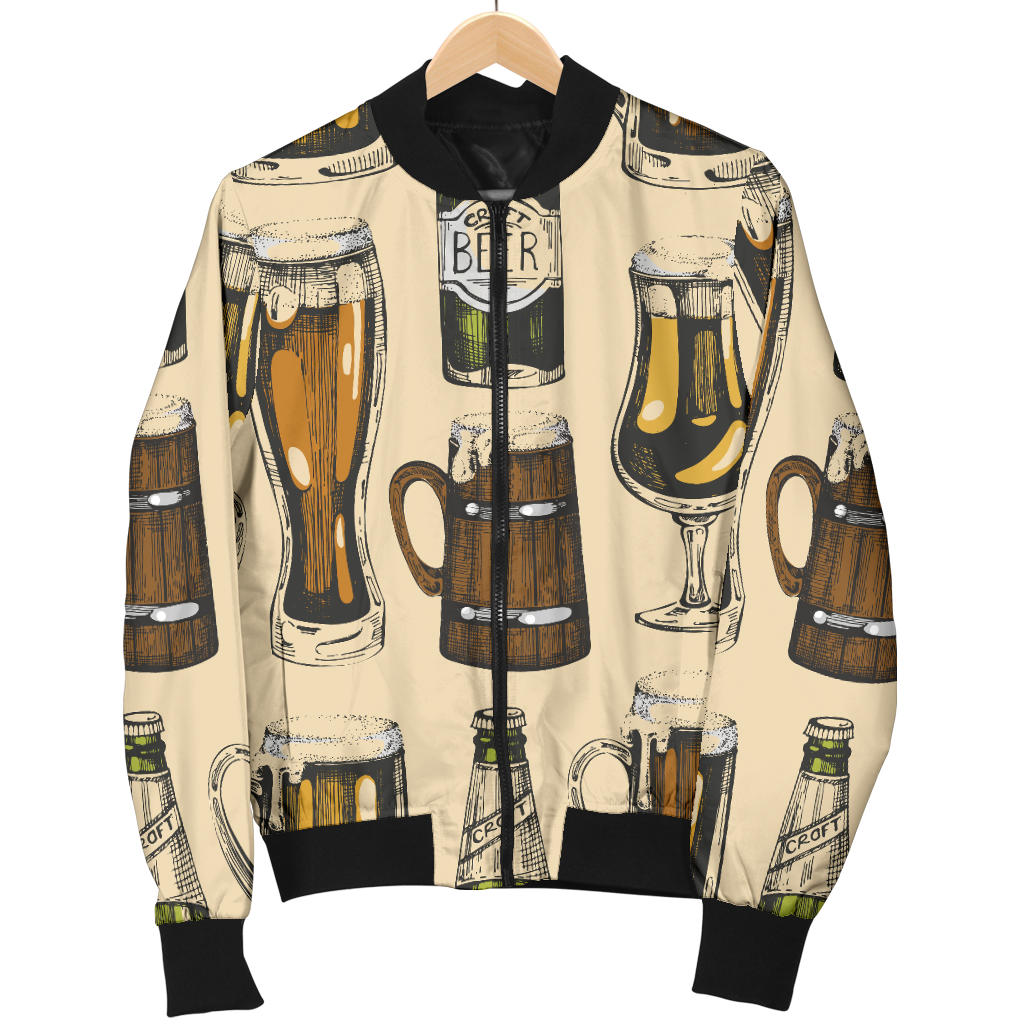 Beer Pattern Print Design 04 Men Bomber Jacket