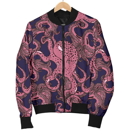 Octopus Pattern Print Design A03 Men Bomber Jacket