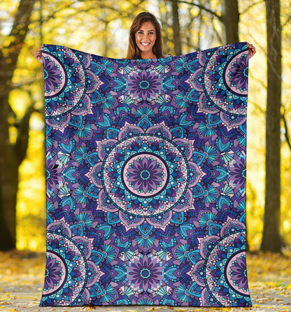 Mandala Pattern Print Design 04 Premium Blanket