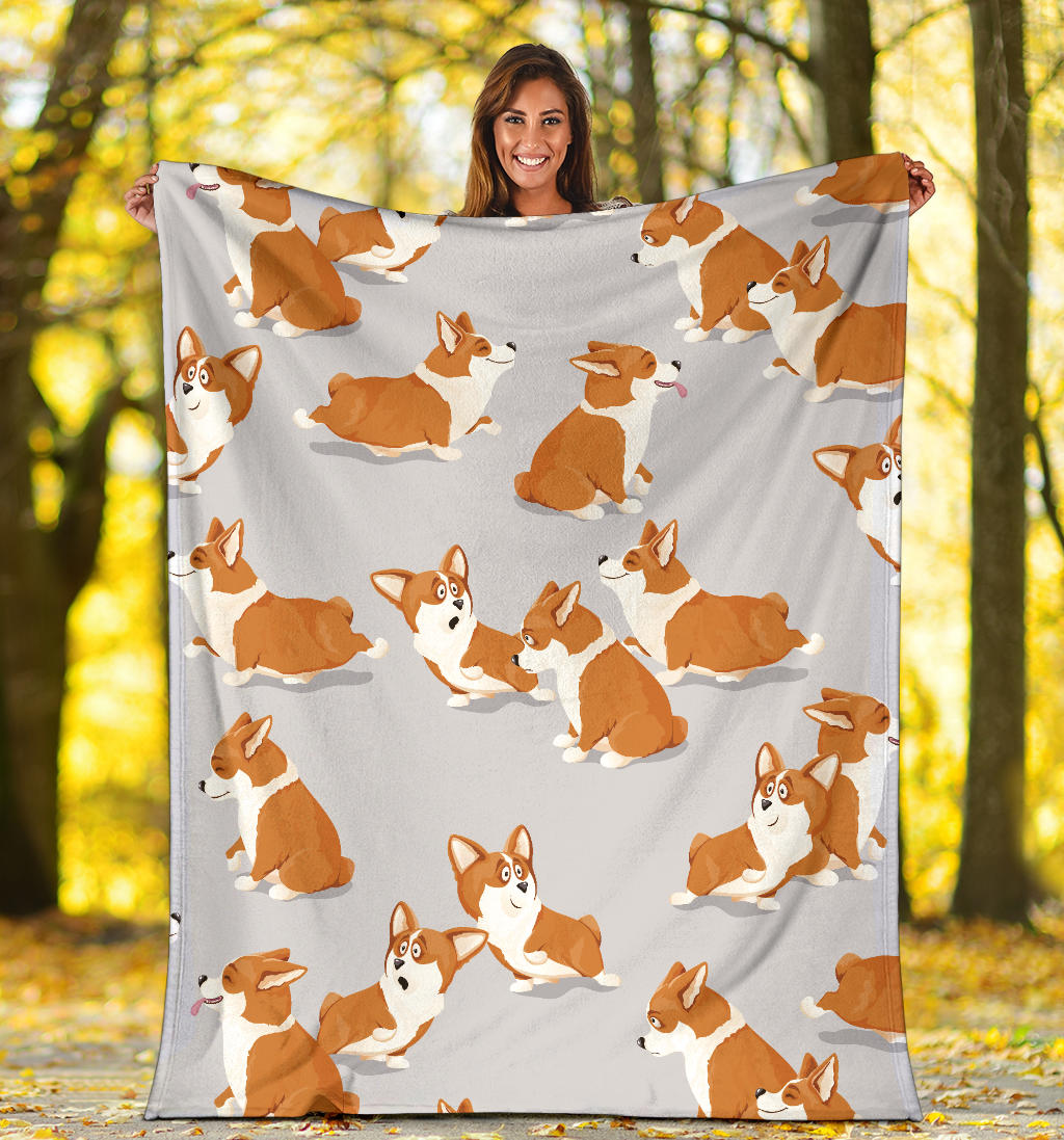 Pembroke Welsh Corgis Pattern Print Design A04 Premium Blanket
