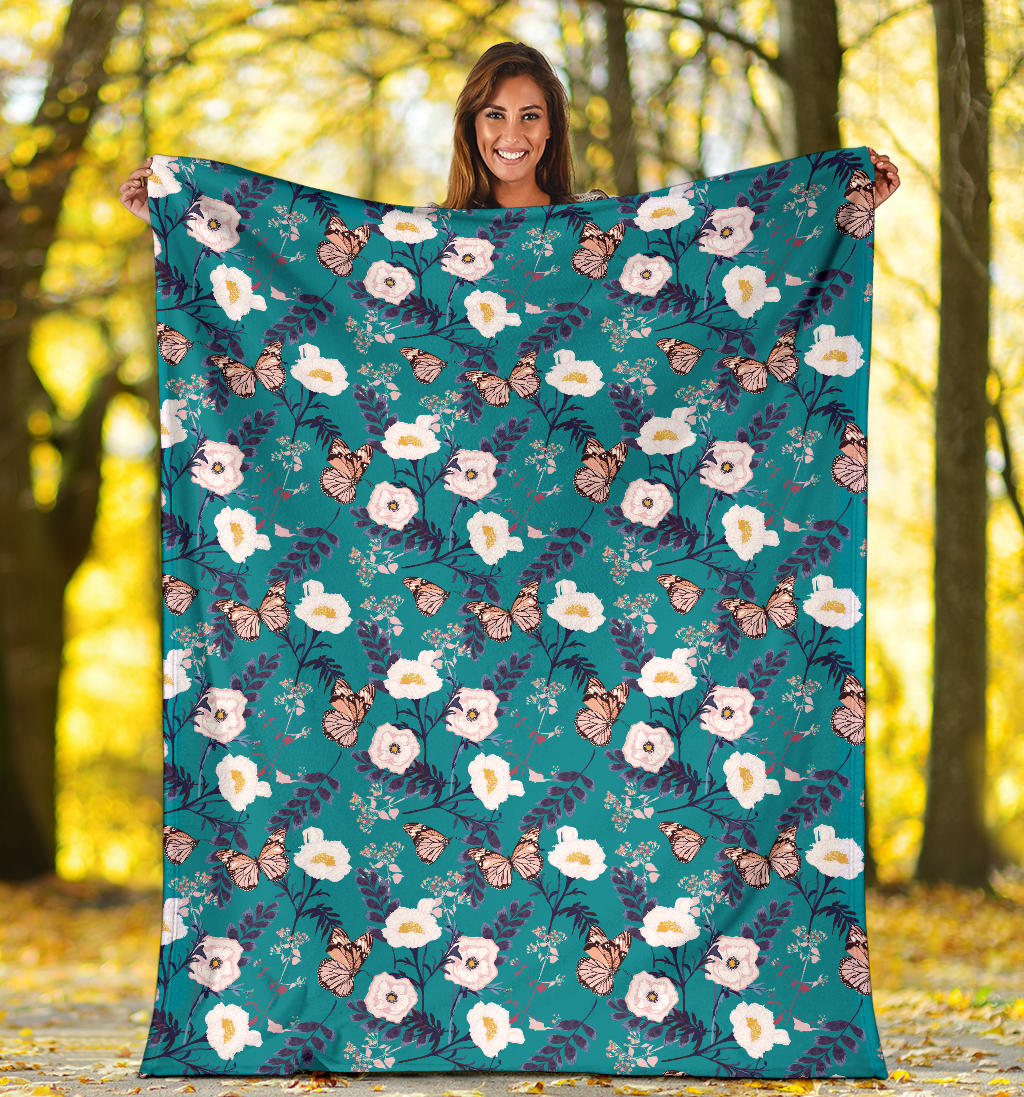 Butterfly Pattern Print Design 012 Premium Blanket