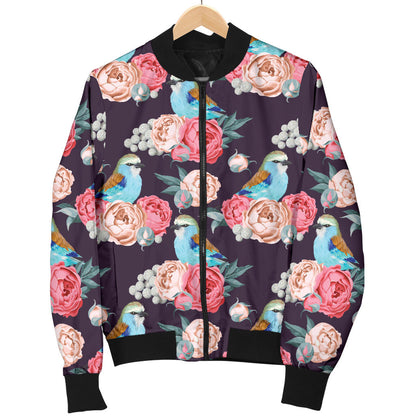 Bluebird Pattern Print Design 02 Men Bomber Jacket