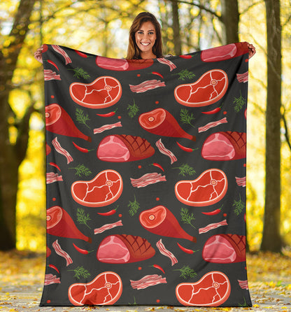 Meat Pattern Print Design 03 Premium Blanket