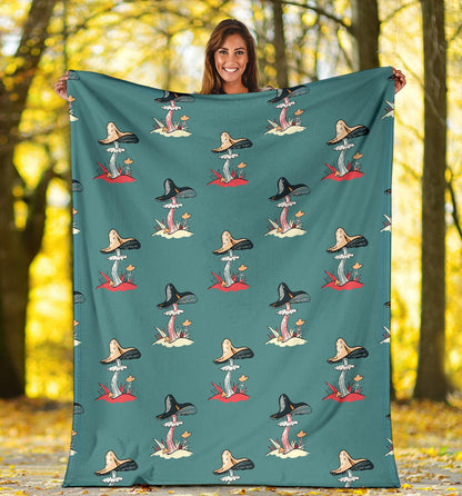 Mushroom Pattern Print Design A04 Premium Blanket