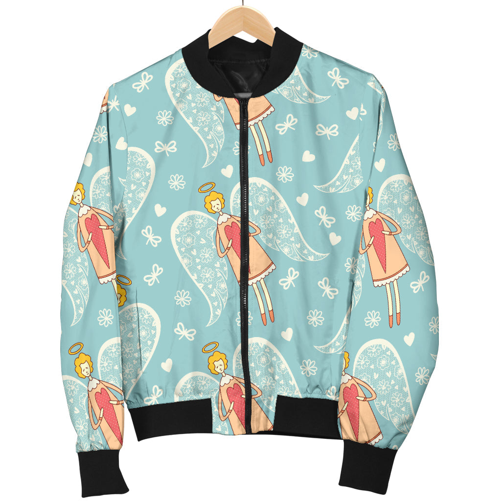 Angel Pattern Print Design 01 Men Bomber Jacket