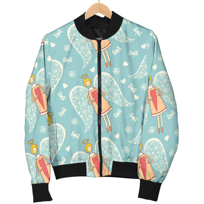 Angel Pattern Print Design 01 Men Bomber Jacket
