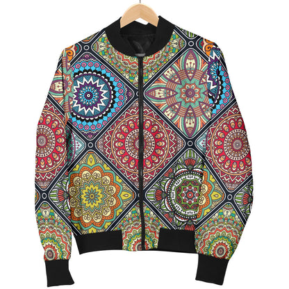 Bohemian Pattern Print Design 05 Men Bomber Jacket