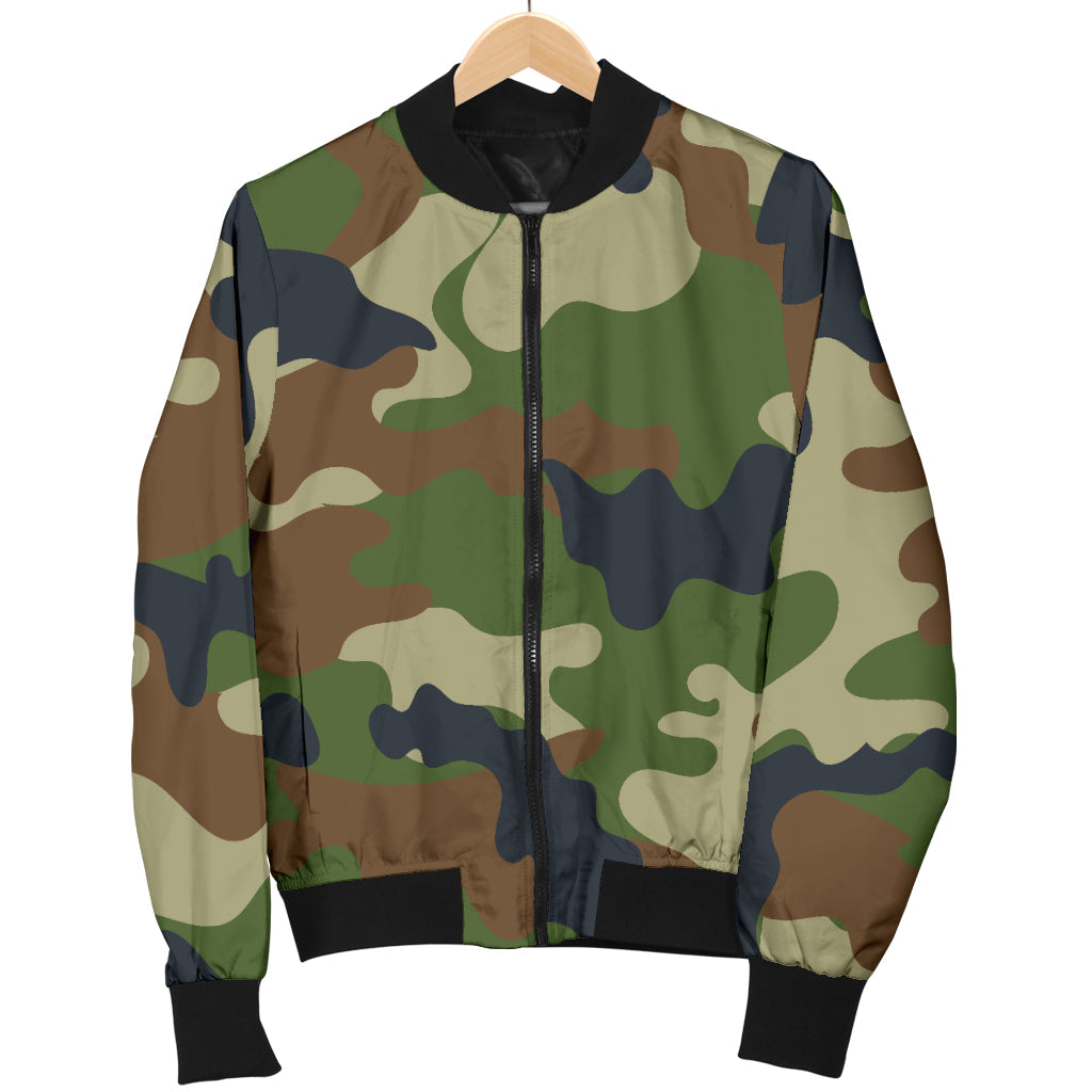Army Camouflage Pattern Print Design 01 Men Bomber Jacket