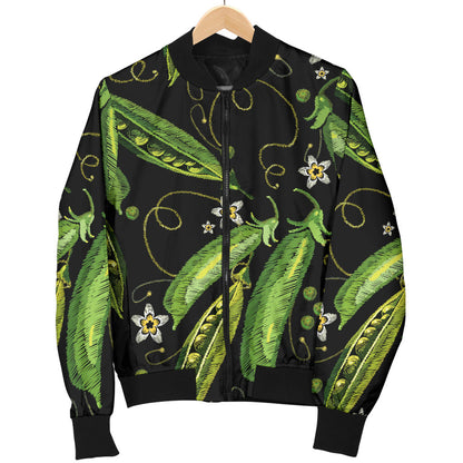 Peas Pattern Print Design A02 Men Bomber Jacket