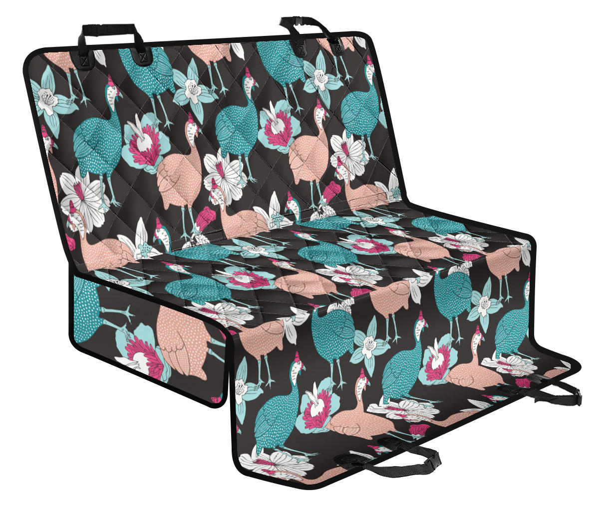 Guinea Fowl Pattern Print Design 03 Rear Dog Car Seat Cover Hammock