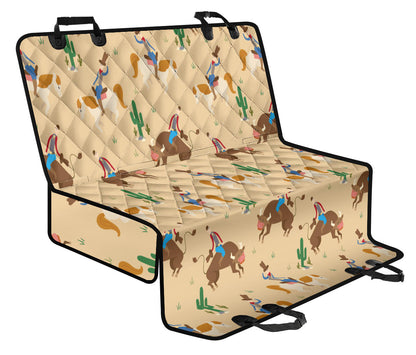 Rodeo Pattern Print Design A02 Rear Dog Car Seat Cover Hammock