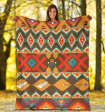 Native Pattern Print Design A01 Premium Blanket