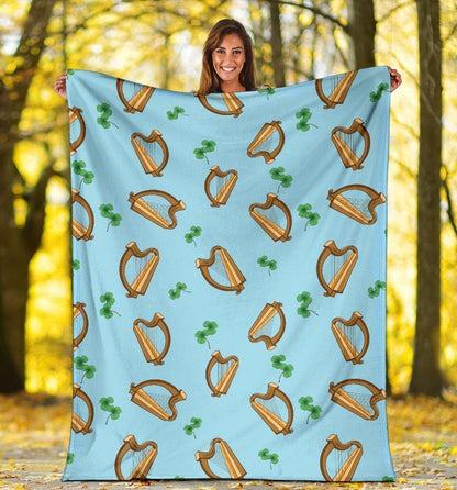 Harp Pattern Print Design 01 Premium Blanket