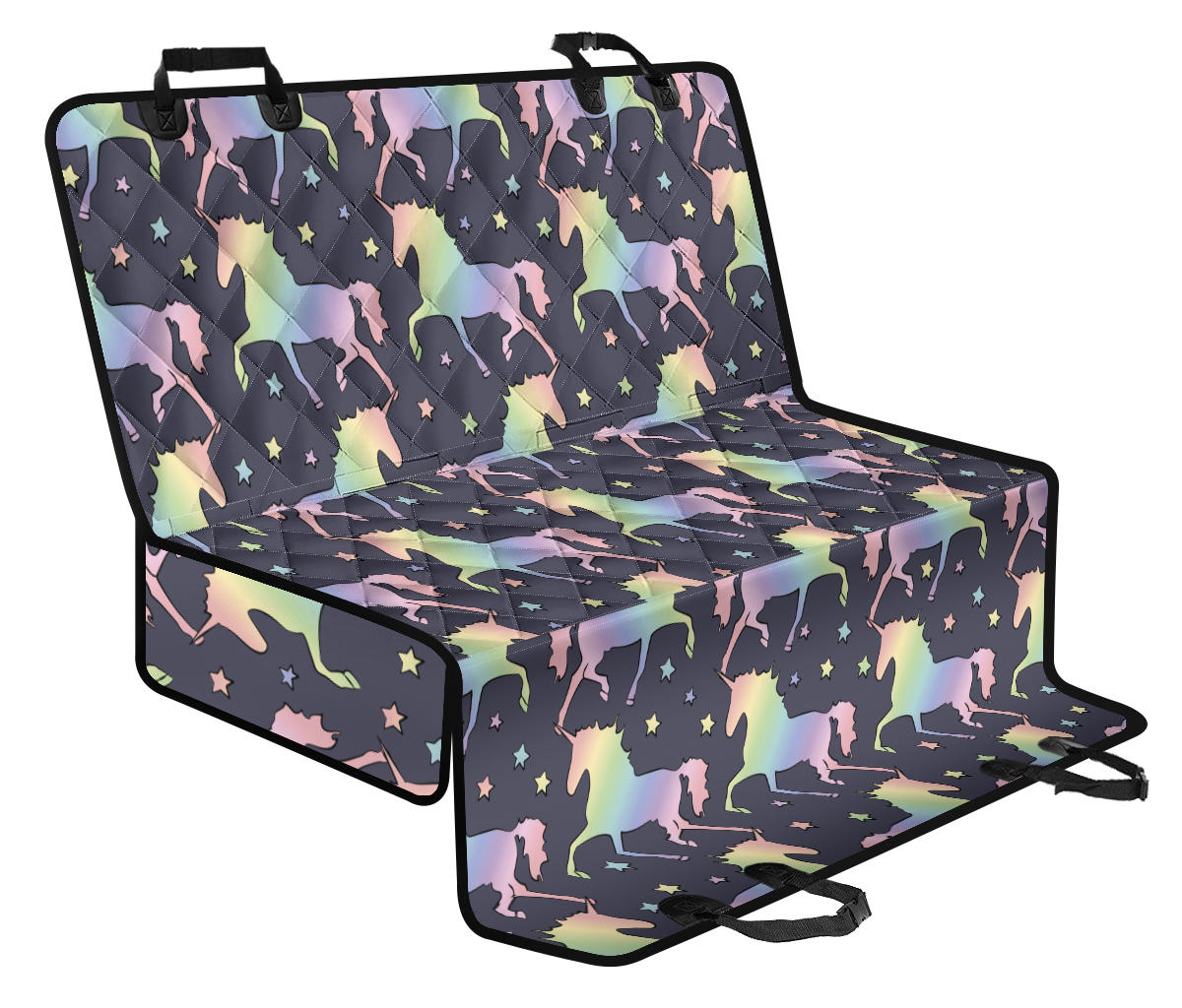 Rainbow Pattern Print Design A05 Rear Dog Car Seat Cover Hammock