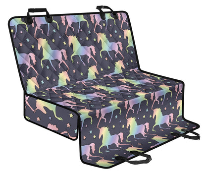 Rainbow Pattern Print Design A05 Rear Dog Car Seat Cover Hammock