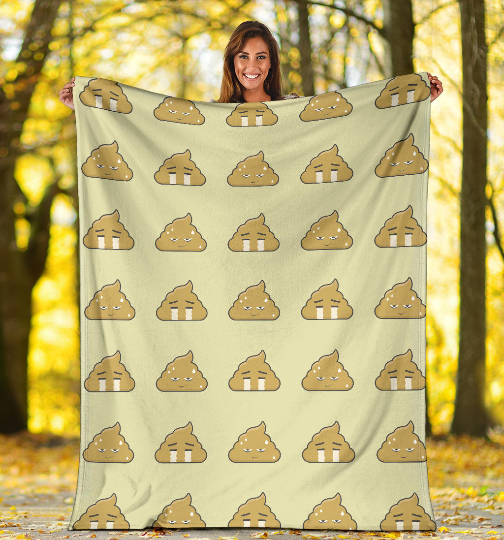 Poop Emoji Pattern Print Design A04 Premium Blanket