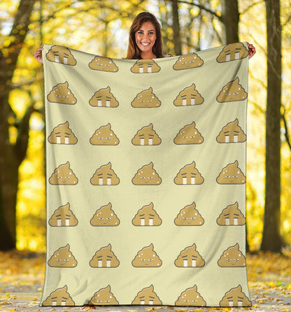 Poop Emoji Pattern Print Design A04 Premium Blanket